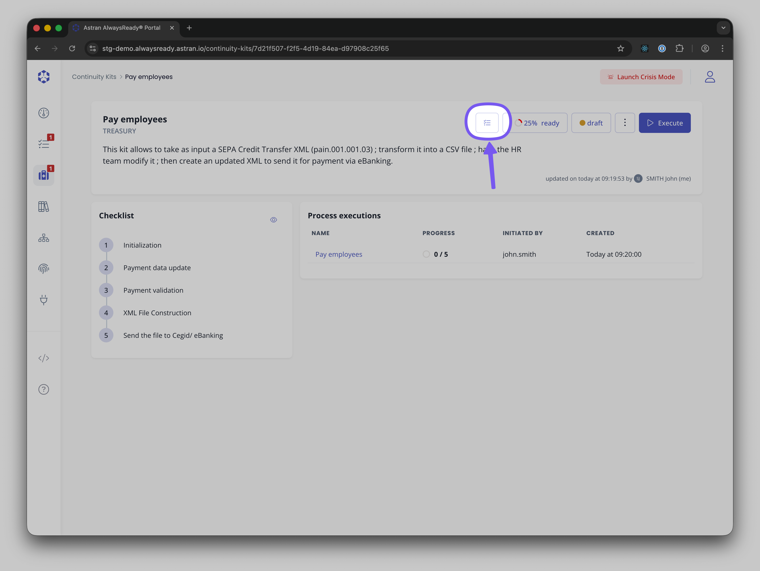 List tasks from kit access