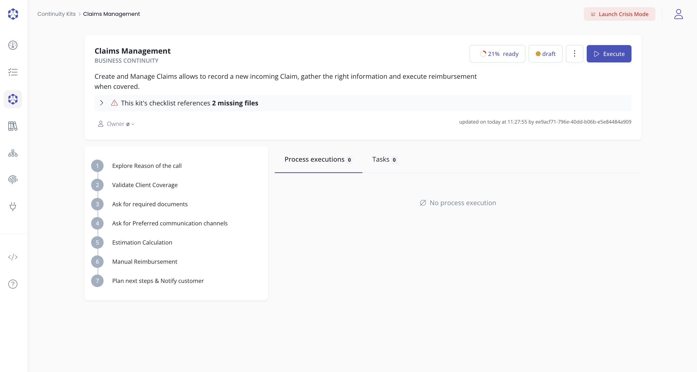 Continuity kit newly created summary