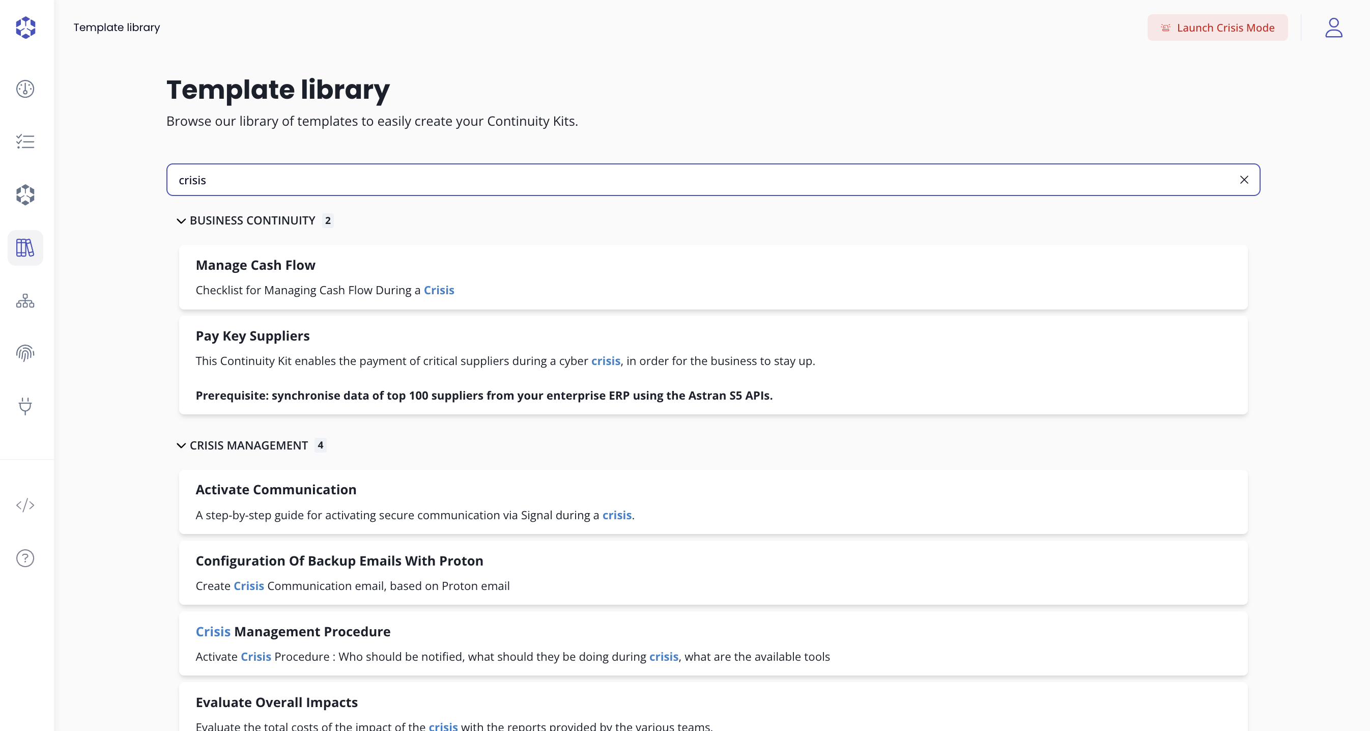 Continuity kits templates home page