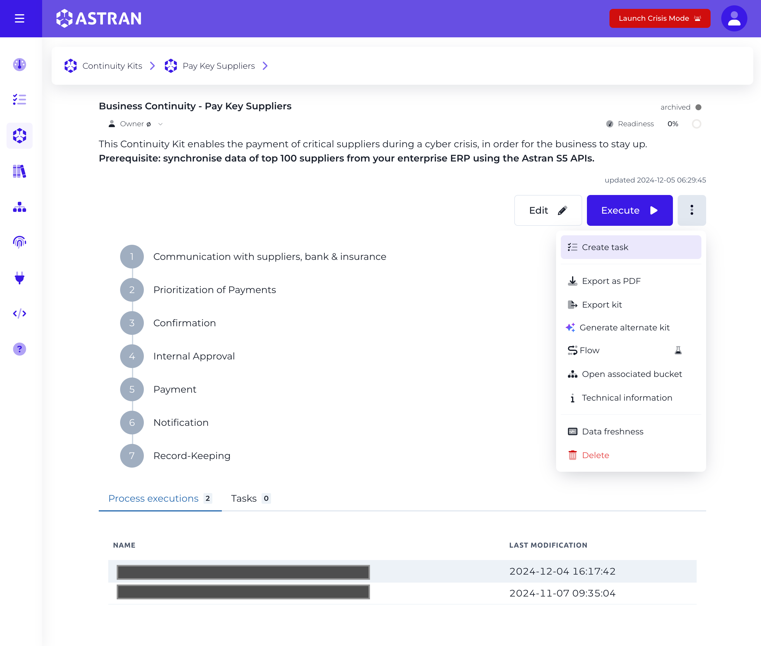 Create task from kit