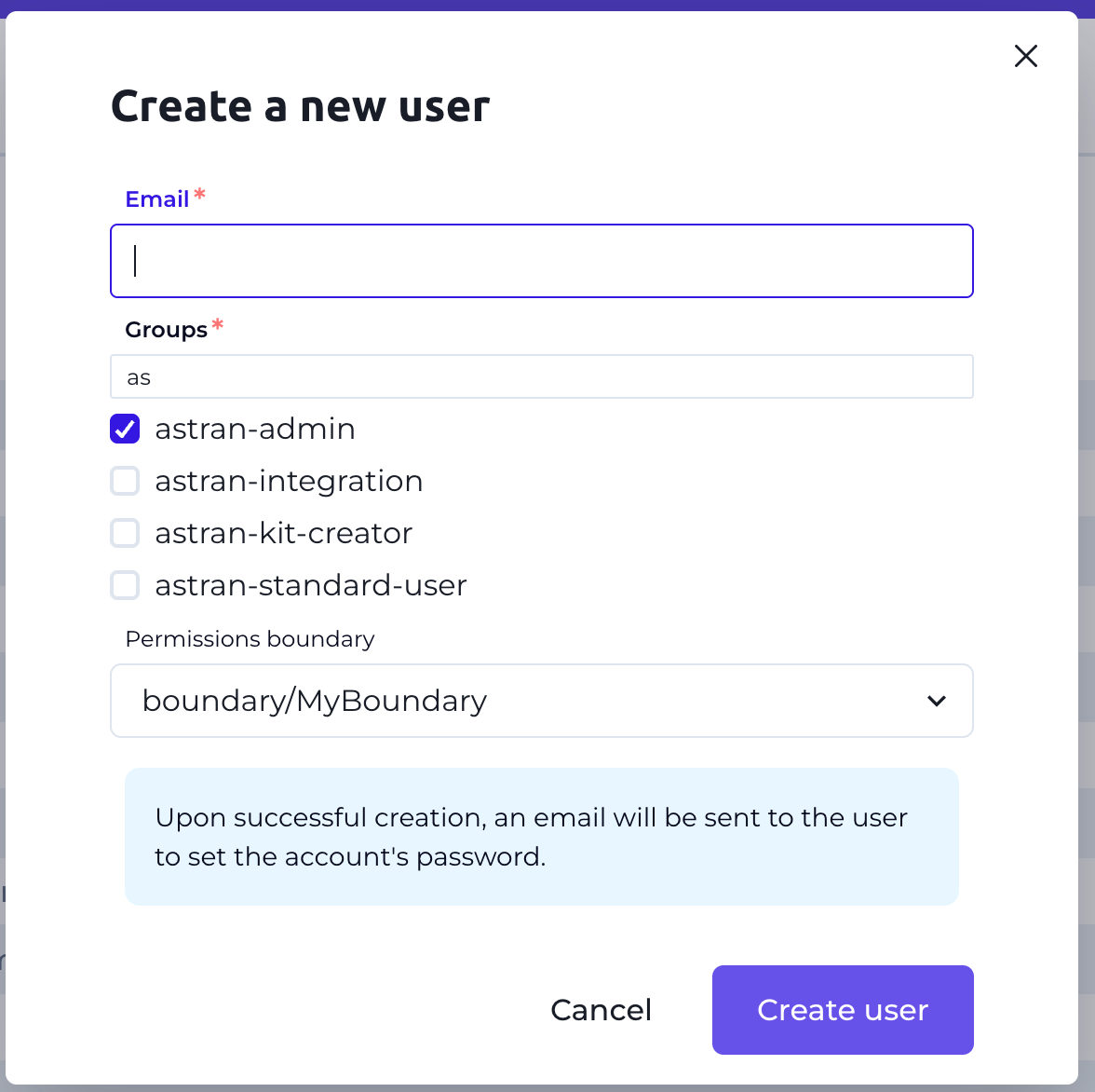 Create user