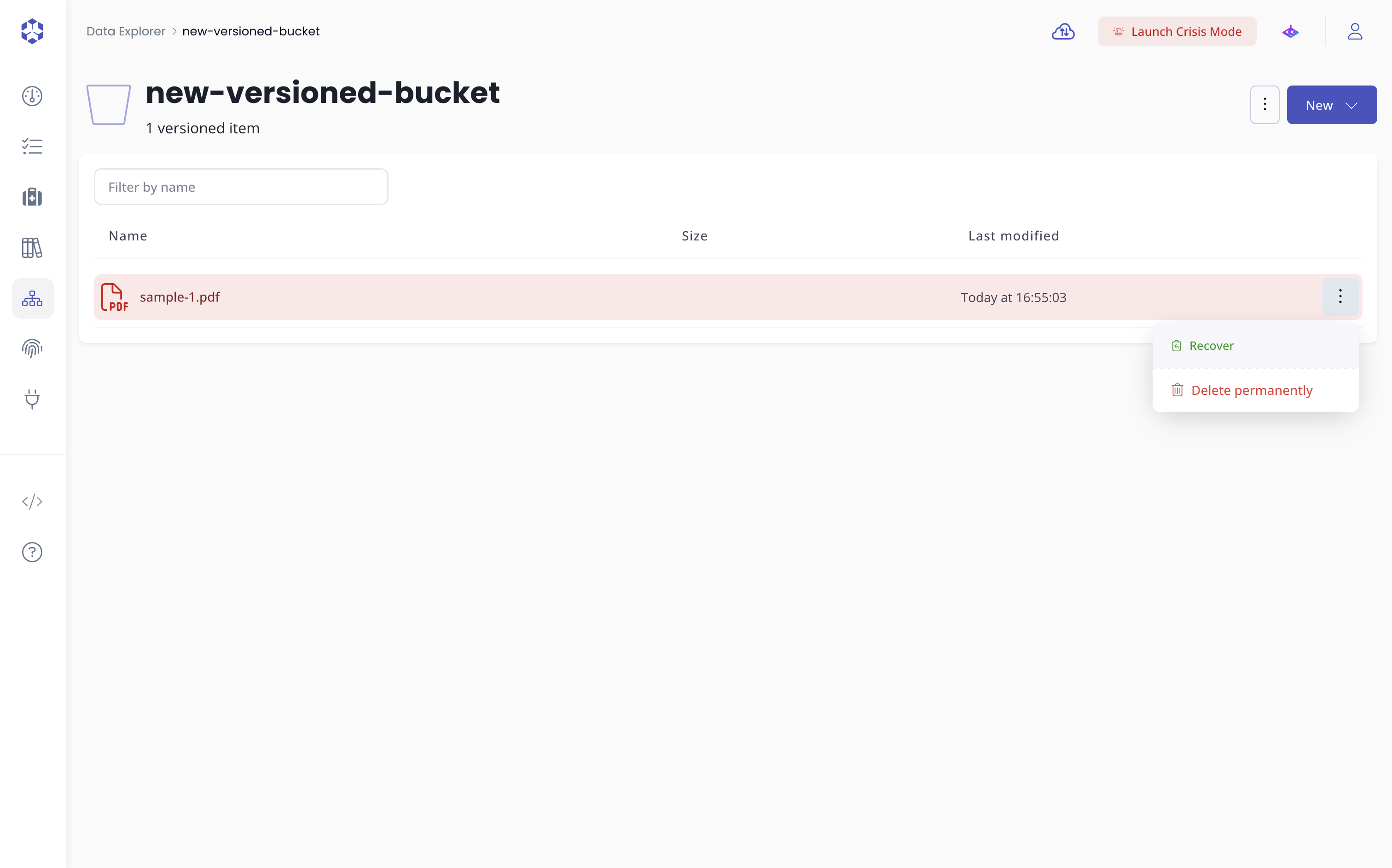 Delete permanently document actions