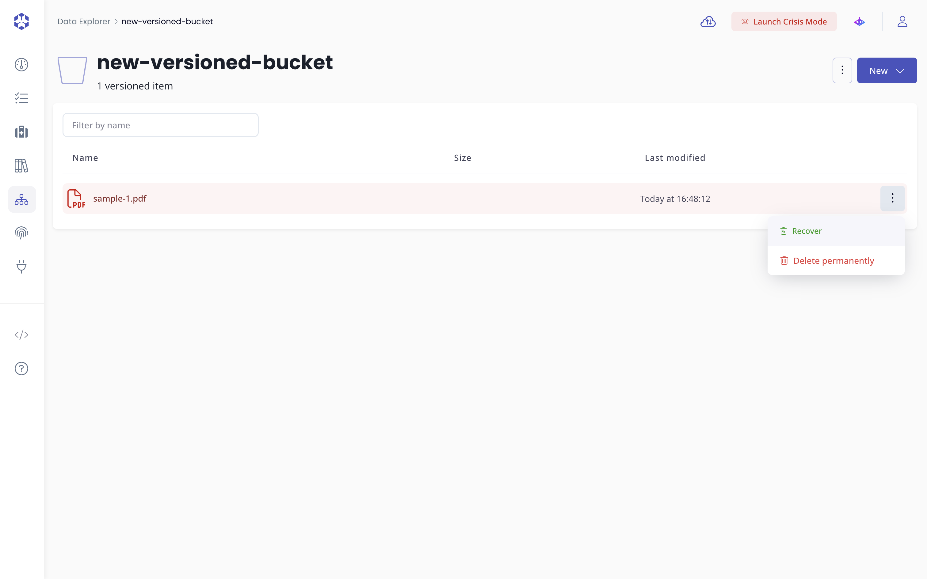 Recover deleted object