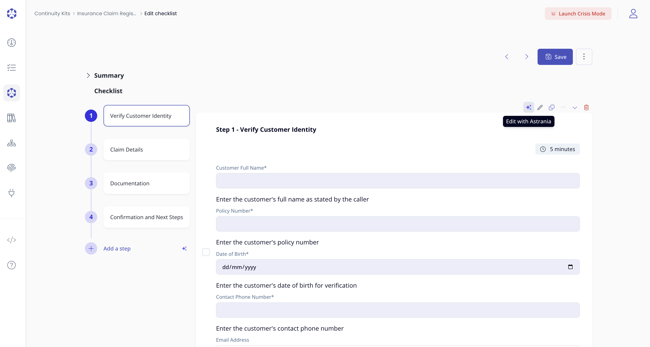 Edit step floating window icon button