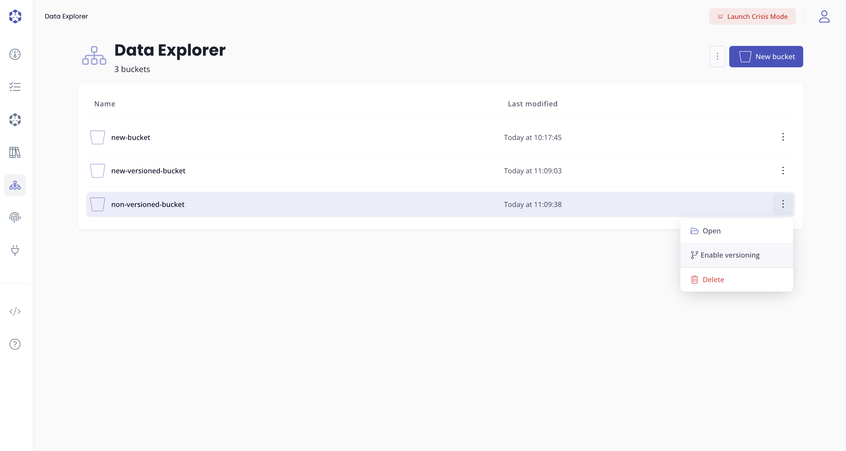 Enable versioning on an existing bucket