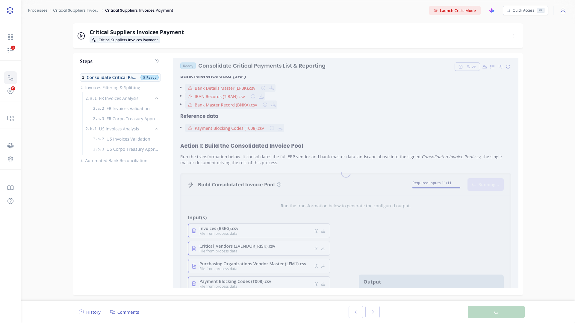 Automation running in a step