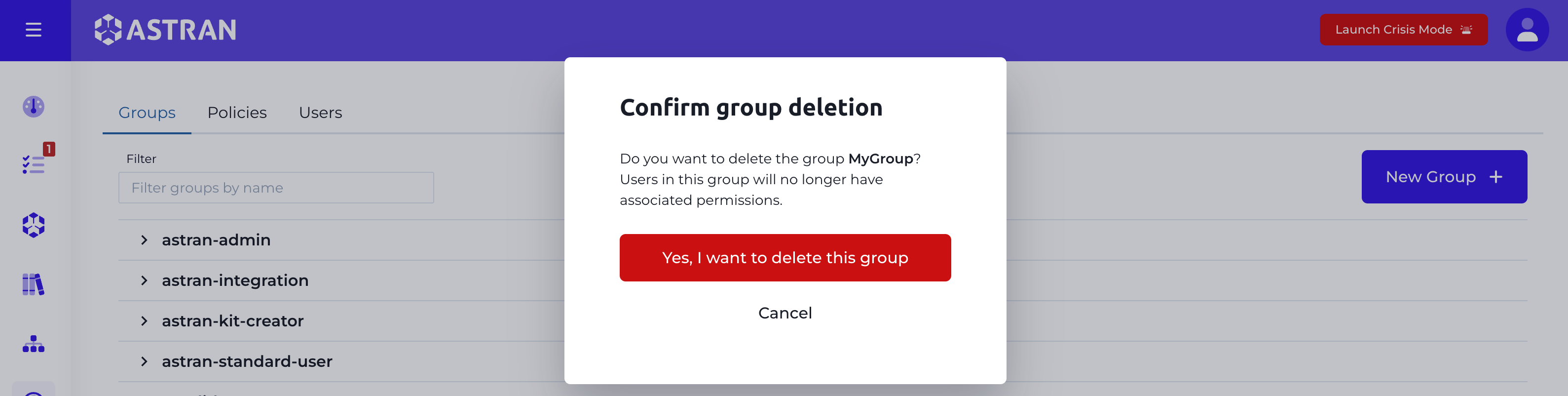 Confirm delete