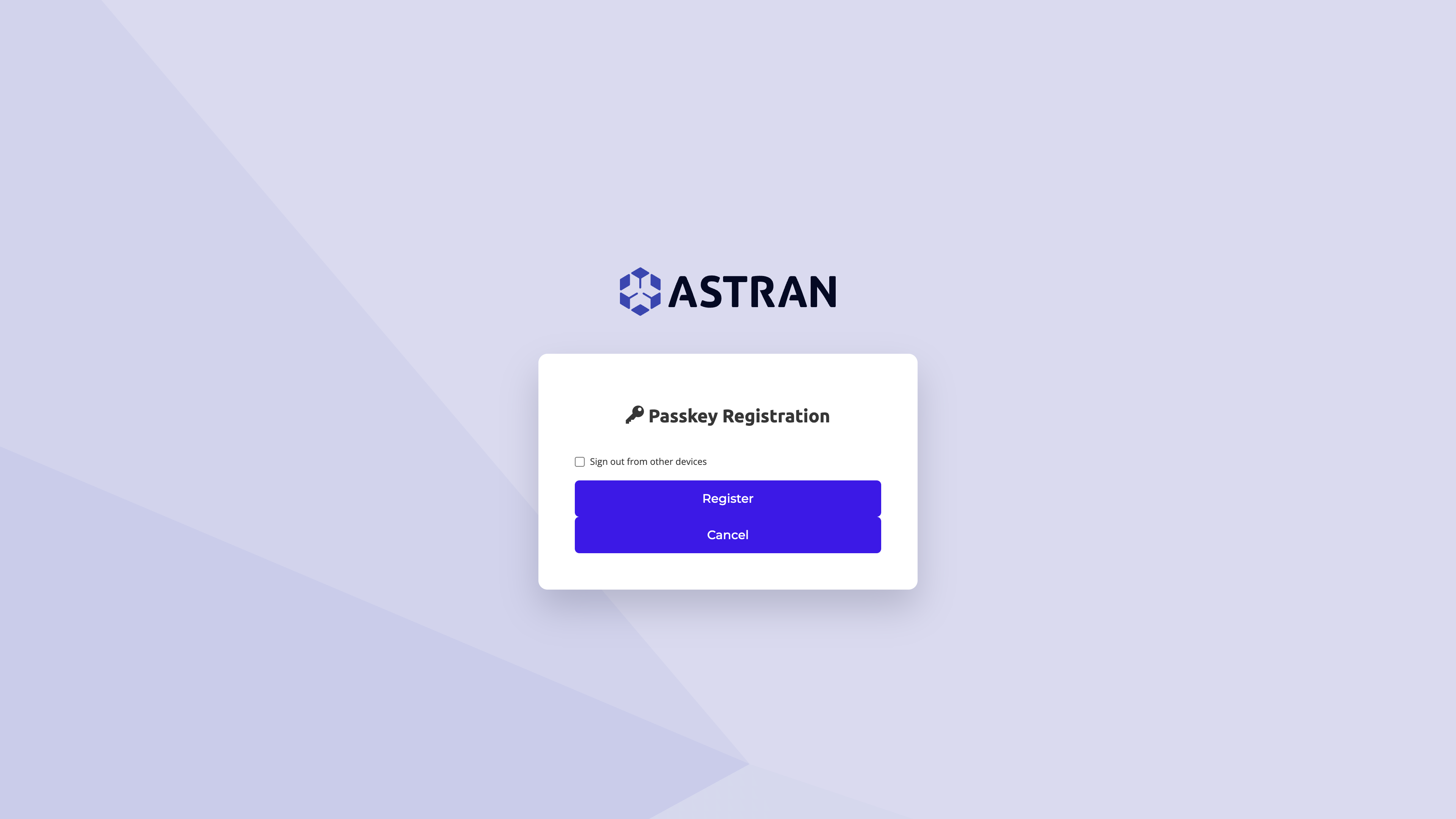Passkey registration confirmation