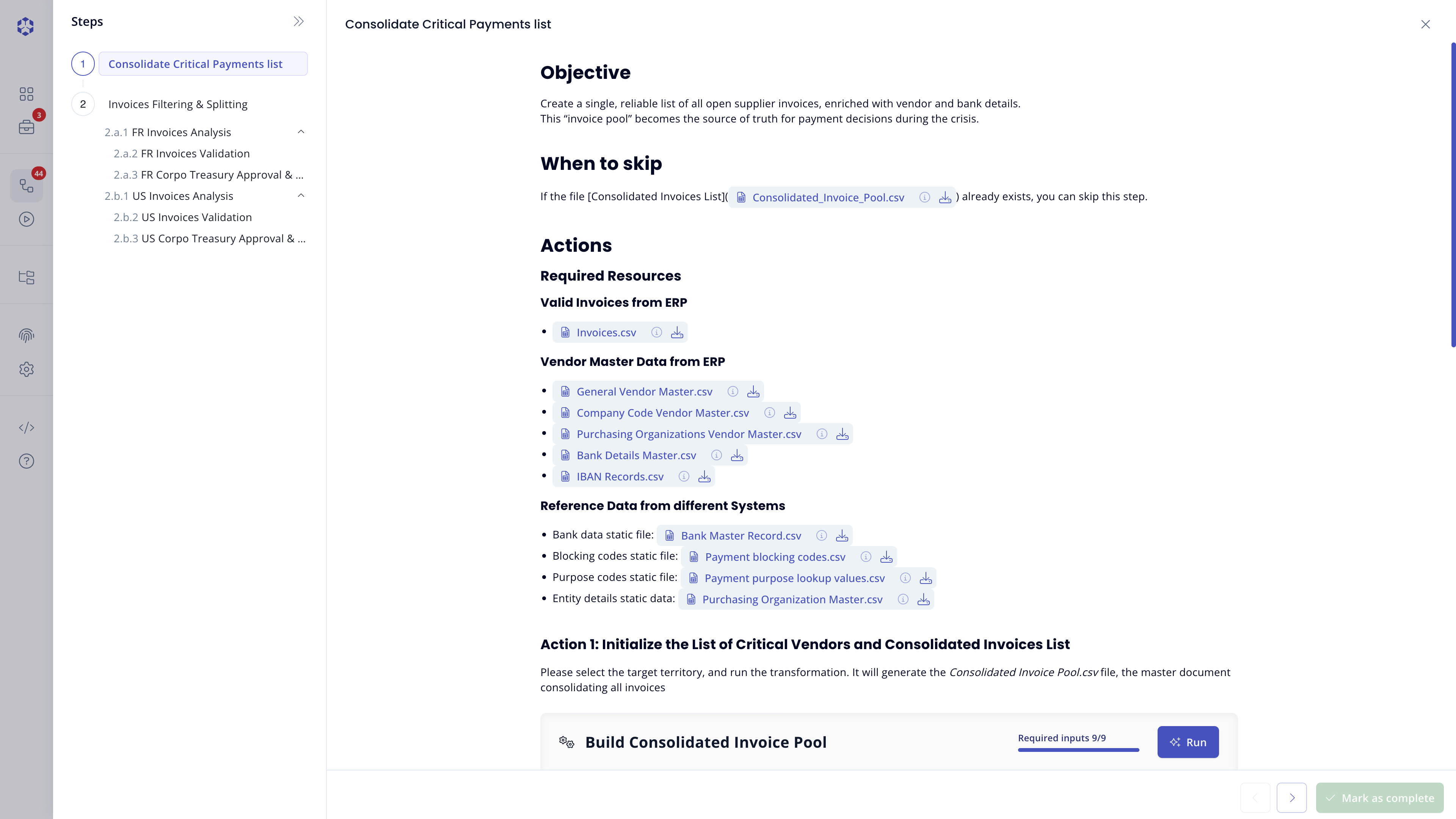Process preview in list view
