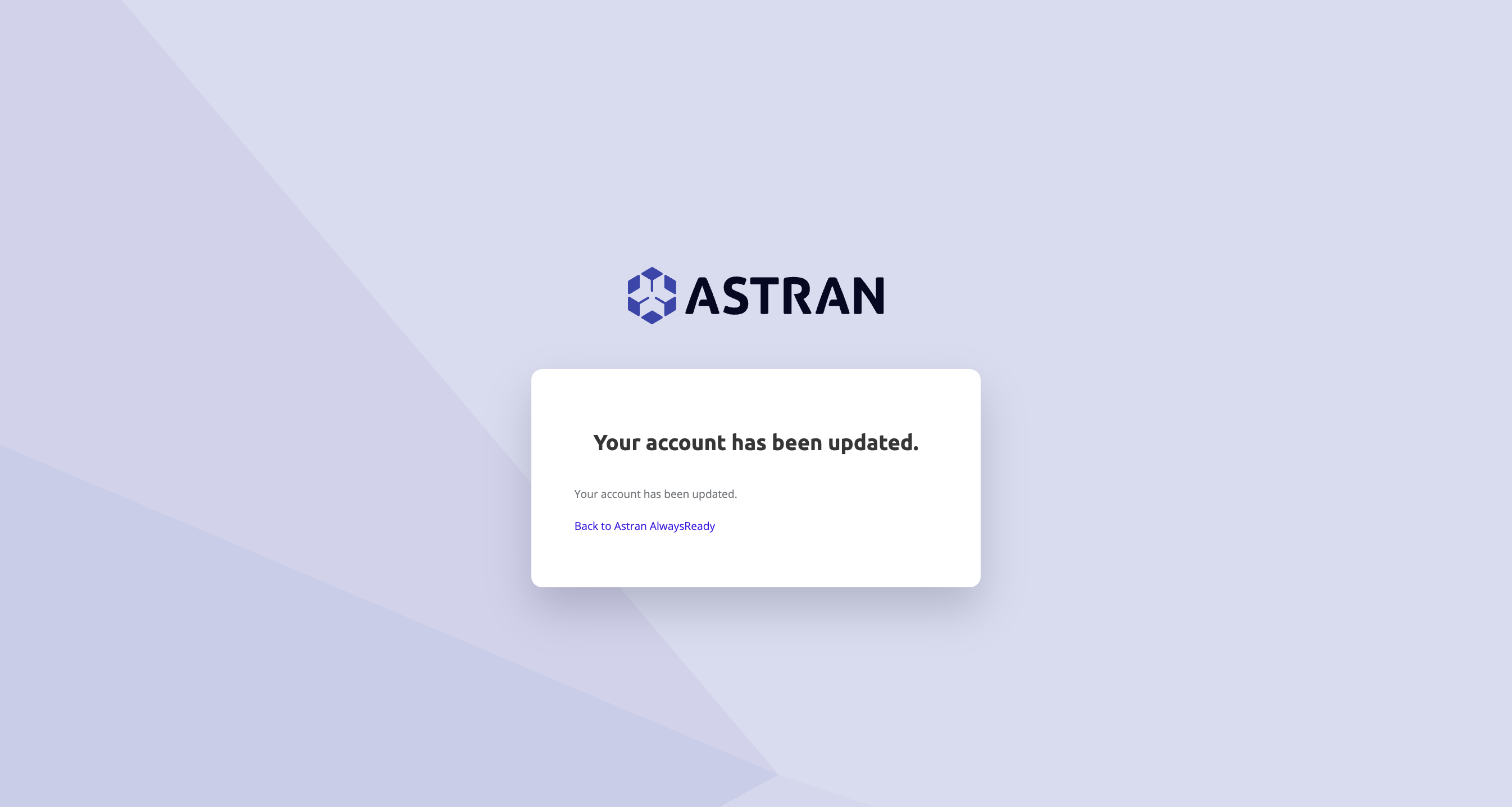 Update password form submitted